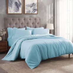 SUPERIOR 300 Thread Count Modal From Beechwood Lightweight Cooling Solid Duvet Cover Set 24 SUPERIOR 300 Thread Count Modal From Beechwood Lightweight Cooling Solid Duvet Cover Set -Bedding Shop 7627432 Light Blue