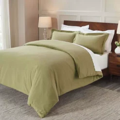 SUPERIOR Rome Flannel Cotton Solid Duvet Cover Set -Bedding Shop 7627716 Sage