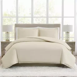 Borghese Roma 400 Thread Count Percale Cotton Duvet 3 Piece Set -Bedding Shop 7628001 Khaki