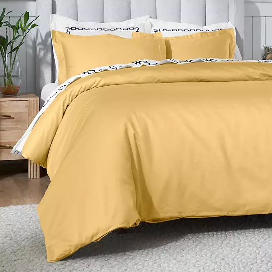SUPERIOR 650 Thread Count Egyptian Cotton Solid Duvet Cover Set 14 SUPERIOR 650 Thread Count Egyptian Cotton Solid Duvet Cover Set - Image 14