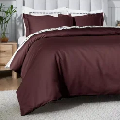 SUPERIOR 650 Thread Count Egyptian Cotton Solid Duvet Cover Set 31 SUPERIOR 650 Thread Count Egyptian Cotton Solid Duvet Cover Set -Bedding Shop 7628083 Plum