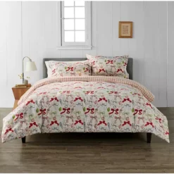 Cuddl Duds® Holiday Bows Flannel Comforter Set With Shams