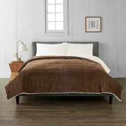 Cuddl Duds® Cozy Soft Comforter -Bedding Shop 7663075 Chocolate Corduroy