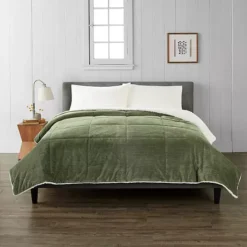 Cuddl Duds® Cozy Soft Comforter -Bedding Shop 7663075 Green Corduroy