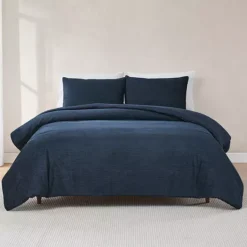 Lush Decor Arden Ribbed Corduroy Comforter Set -Bedding Shop 7715437 Navy 1