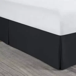 Nestl Bedding Pleated Bed Skirt - Luxury Microfiber Dust Ruffle, 14” Tailored Drop -Bedding Shop 7724179 Black