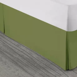 Nestl Bedding Pleated Bed Skirt - Luxury Microfiber Dust Ruffle, 14” Tailored Drop -Bedding Shop 7724179 Calla Green