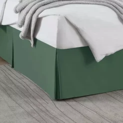 Nestl Bedding Pleated Bed Skirt - Luxury Microfiber Dust Ruffle, 14” Tailored Drop -Bedding Shop 7724179 Hunter Green
