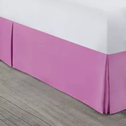 Nestl Bedding Pleated Bed Skirt - Luxury Microfiber Dust Ruffle, 14” Tailored Drop -Bedding Shop 7724179 Light Pink