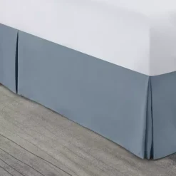 Nestl Bedding Pleated Bed Skirt - Luxury Microfiber Dust Ruffle, 14” Tailored Drop -Bedding Shop 7724179 Stone Blue