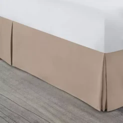 Nestl Bedding Pleated Bed Skirt - Luxury Microfiber Dust Ruffle, 14” Tailored Drop -Bedding Shop 7724179 Taupe