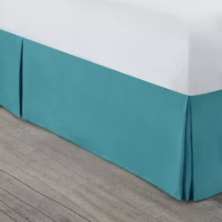 Nestl Bedding Pleated Bed Skirt - Luxury Microfiber Dust Ruffle, 14” Tailored Drop