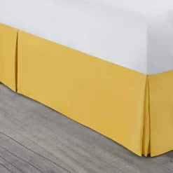 Nestl Bedding Pleated Bed Skirt - Luxury Microfiber Dust Ruffle, 14” Tailored Drop -Bedding Shop 7724179 Yellow