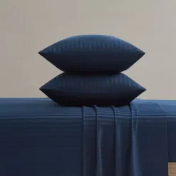 Royal Velvet Signature Dobby Stripe Sheet Set Or Pillowcases -Bedding Shop 7820102 Blue