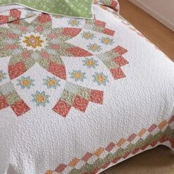 MarCielo 3 Pcs 100% Cotton Vibrant Floral Patchwork Quilt Bedspread Set -Bedding Shop 7829269 ALT3