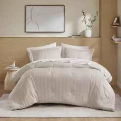 510 Design Logan Woven Striped Comforter Set -Bedding Shop 7829963 Neutral 1