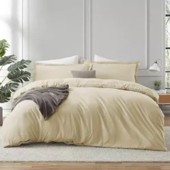 Hearth & Harbor Duvet Cover With Fitted Sheet Soft Double Brushed Bedding Set -Bedding Shop 7847226 Beige Cream