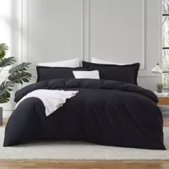 Hearth & Harbor Duvet Cover With Fitted Sheet Soft Double Brushed Bedding Set -Bedding Shop 7847226 Black
