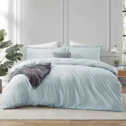 Hearth & Harbor Duvet Cover With Fitted Sheet Soft Double Brushed Bedding Set -Bedding Shop 7847226 Light Blue