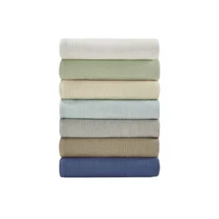 Madison Park Freshspun Basketweave Cotton Lightweight Bed Blanket -Bedding Shop 7856316 CC ALT3