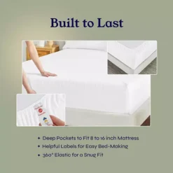 California Design Den Cooling 500 Thread Count Deep Pocket Striped Sheet Set - 100% Cotton Sateen -Bedding Shop 7871828 ALT2