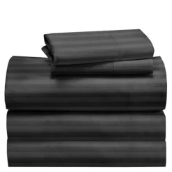 California Design Den Cooling 500 Thread Count Deep Pocket Striped Sheet Set - 100% Cotton Sateen -Bedding Shop 7871828 Grey Striped