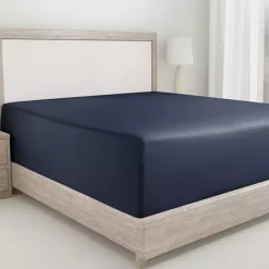 California Design Den Deep Pocket Fitted Sheet Only - Soft 400 Thread Count, 100% Cotton Sateen -Bedding Shop 7928635 Indigo Dusty Blue