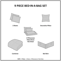 Madison Park Essentials Eden Comforter Set With Cotton Bed Sheets And Throw Pillow -Bedding Shop 8692257 CC ALT7