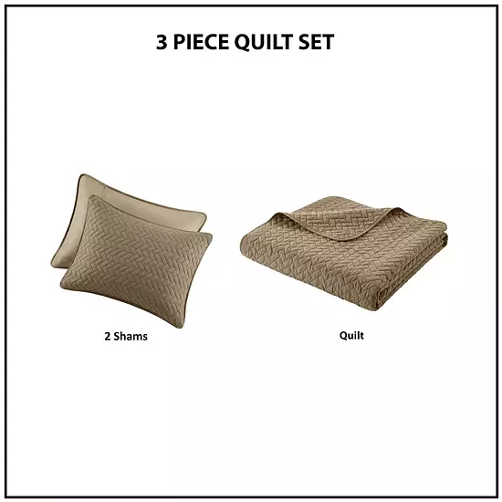 Madison Park Velvet Touch 3-Piece Quilt Set With Shams 10 Madison Park Velvet Touch 3-Piece Quilt Set With Shams - Image 10