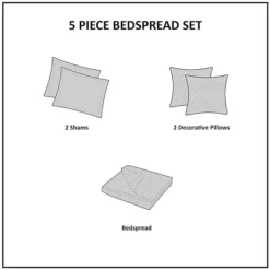 Madison Park Whitman 5-piece Jacquard Bedspread Set -Bedding Shop 9317931 CC ALT9